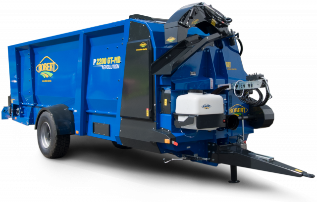 Ścielarka ROBERT P2200 – solidna maszyna dla dużych gospodarstw, która łączy duży zasięg rozrzutu z czystą, precyzyjną pracą bez pylenia.
